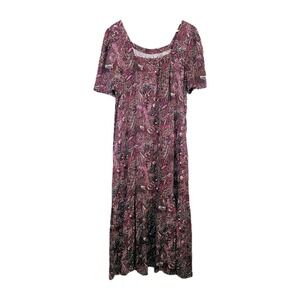 Anthropologie Pink Paisley Midi Dress